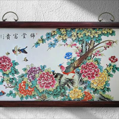 TRANH SỨ KHUNG GỖ – PHÚ QUÝ NGHÊNH XUÂN